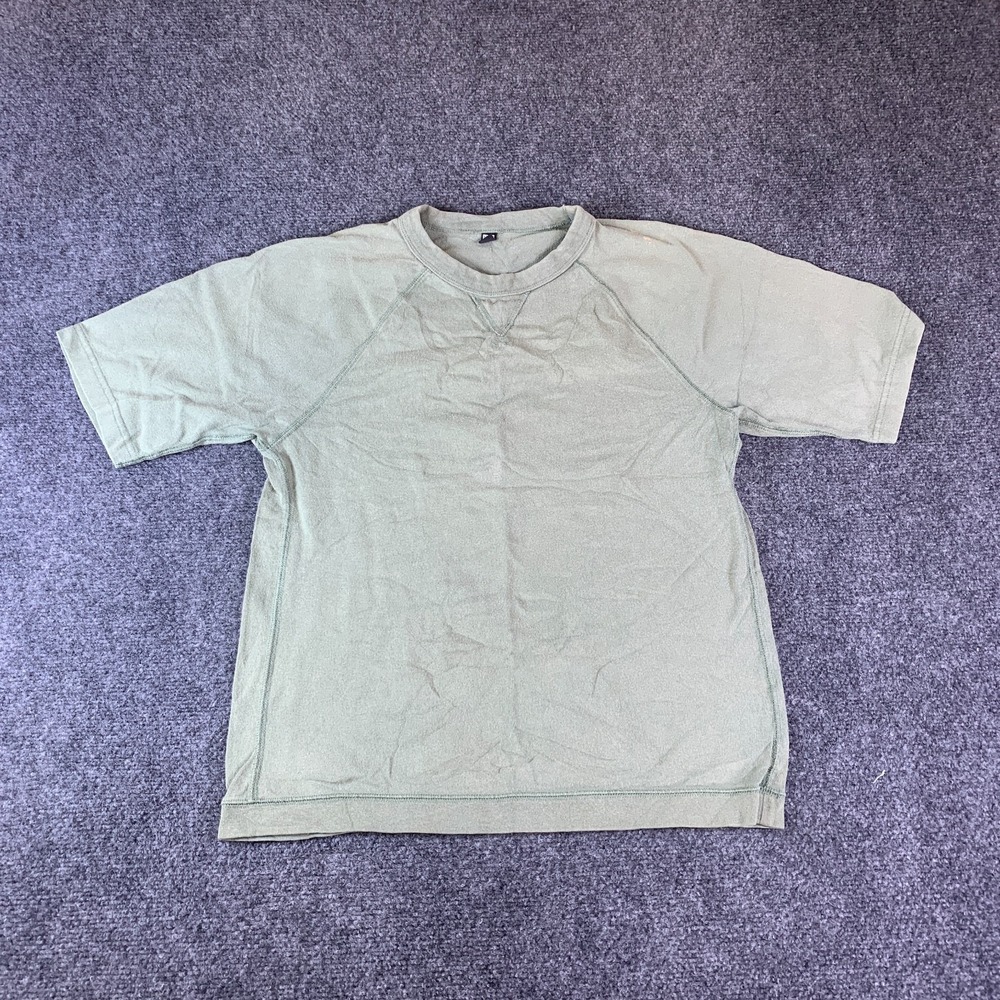 Uniqlo T-Shirt Boys 2XS Sage Green Good Raglan Crew Neck Short Sleeve Basic